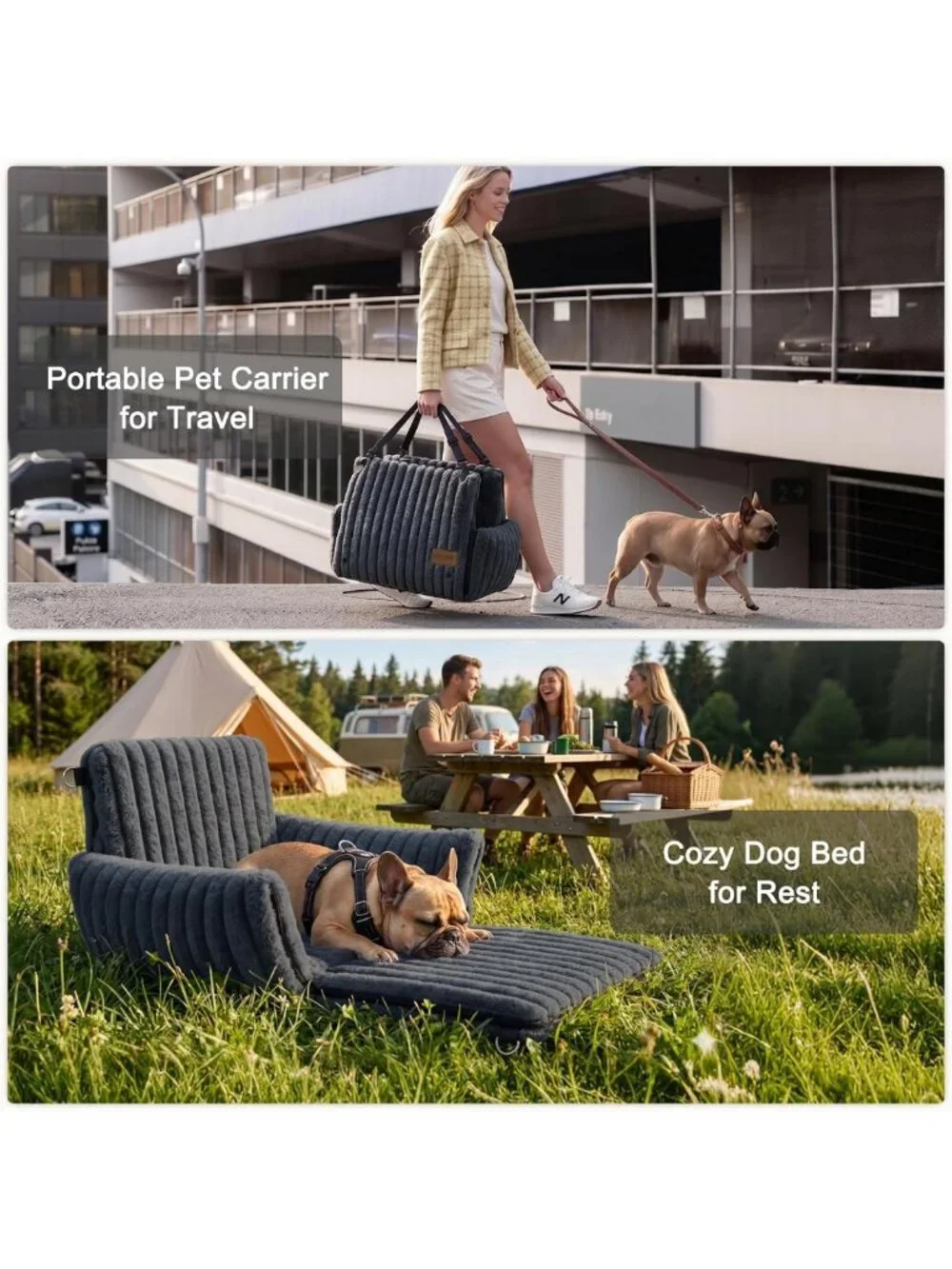 Cozy Dog Car Seat for Small/Medium Dogs, Washable Cover, Travel Bed & Safety